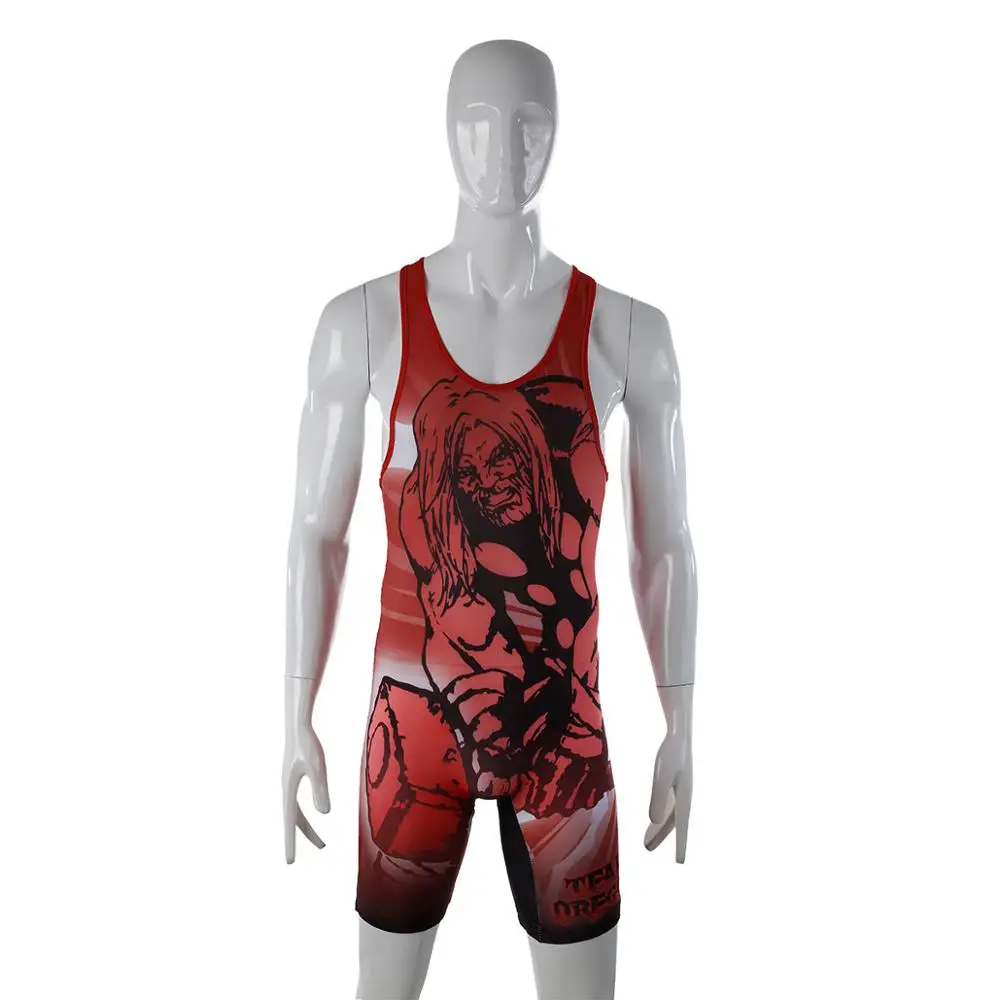 Underwear Men One-piece Undershirt Wrestling Singlet Breathable Sleeveless Bodysuit Jumpsuit Wrestling Clothes
