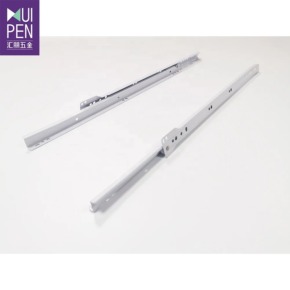 Epoxy powder coated paint roller runner Euro 604 type drawer slide for kitchen cabinet drawer slide channel white color