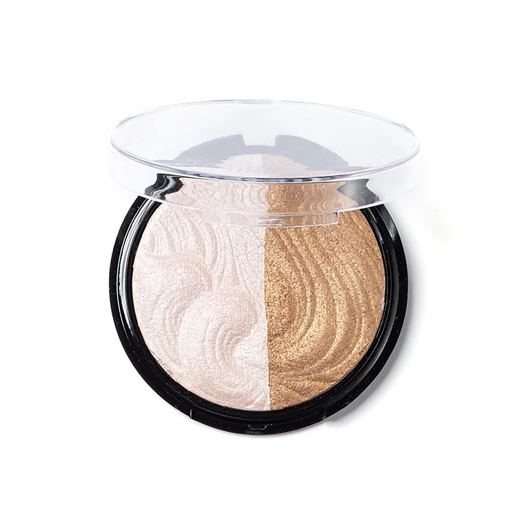 2 colors Baked Powder High Pigment  Glitter Private Label Highlight Blush Bronzer Powder