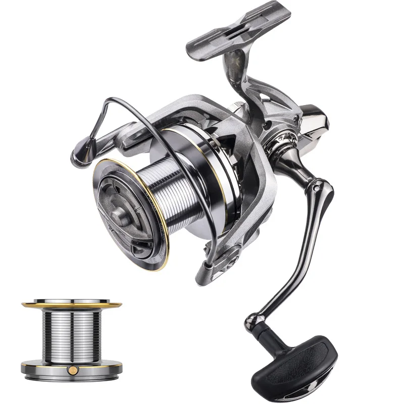 LINNHUE strengthen body NGK8000-14000 spinning reel single grip telescopic fishing reel stainless metal fishing reel