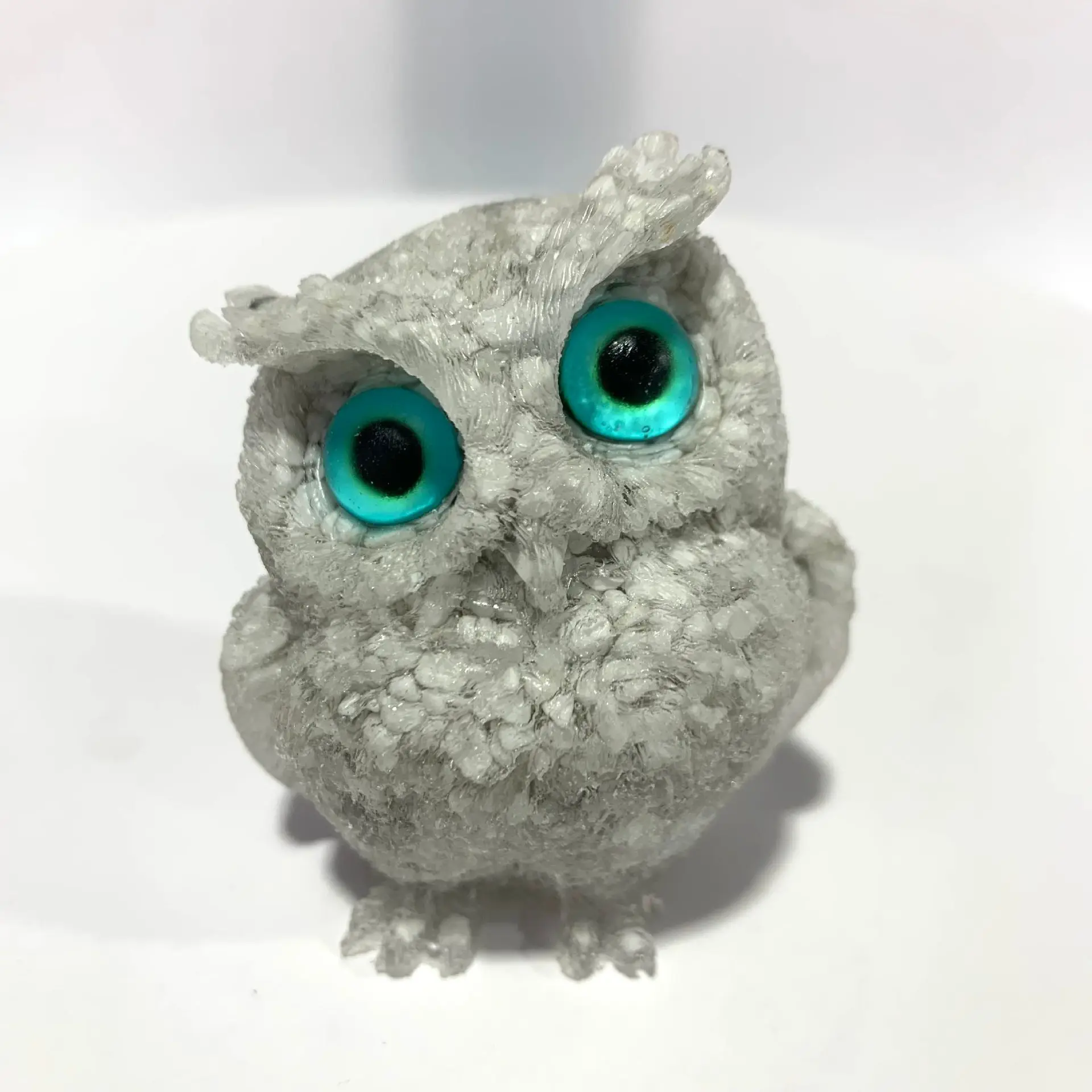 2024 Factory price healing crystal rose quartz apatite mookaite tiger eye stone resin owls for sale