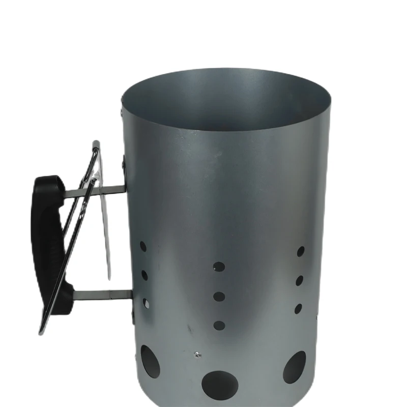 Portable Multifunction Galvanized Steel BBQ Charcoal Chimney Fire Starter Charcoal Lighter with Heat Resistant Handle