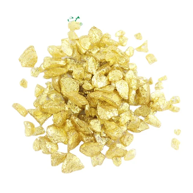 2-4mm copper glitter powder coated glass chips for floor and terrazzo