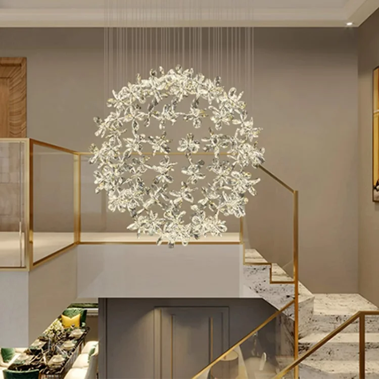 4/6/9/10/12/14/18/24 Heads Modern Crystal Dandelion Chandelier Lighting Pendant Lamp For Living Room Dining Room Home Decoration