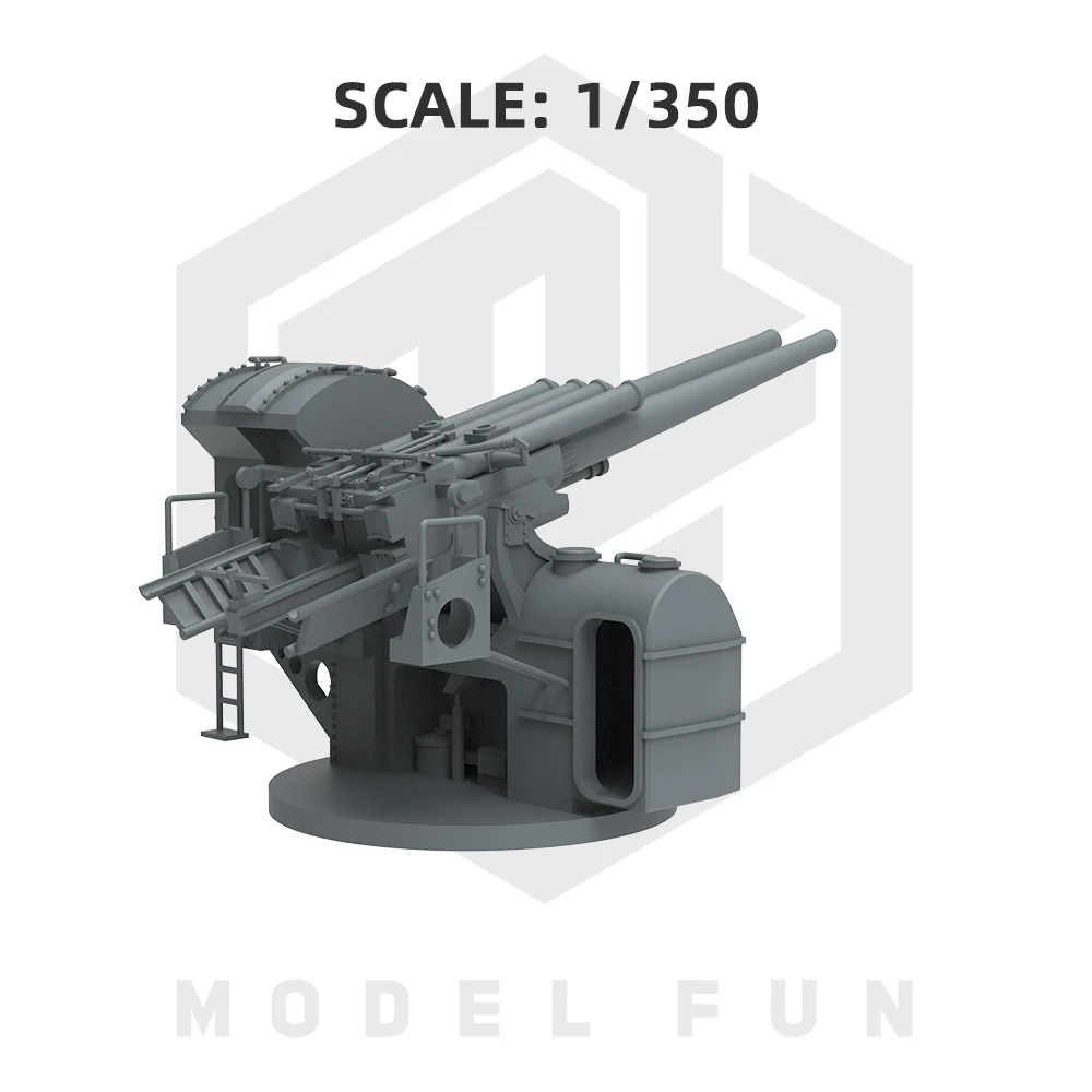 1/350 Type 89 127mm AA-GUN For IJN WARSHIPS 3D PRINTED MODEL NAVY WEAPON MODEL RESIN MODEL MFP35010