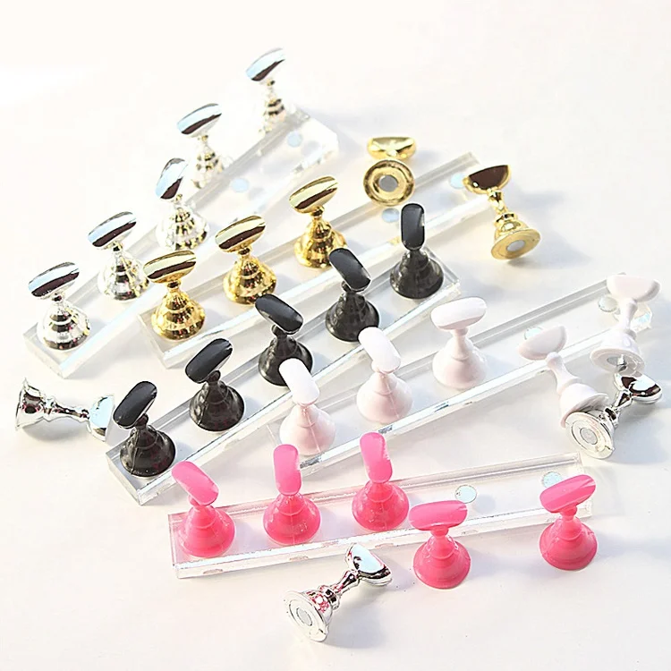 Nail Art Showing Shelf Solid Color Chess Magnetic Nail Tips Display Stand Acrylic Practice Nail Polish Display Base Holder