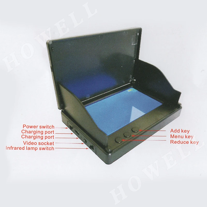 Portable 5 inch screen 30M fish finder underwater fishing camera monitor