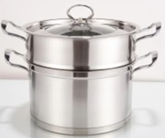 Stainless steel steamer 304 thickened European straight body steamer cooking pans 26cm KS014