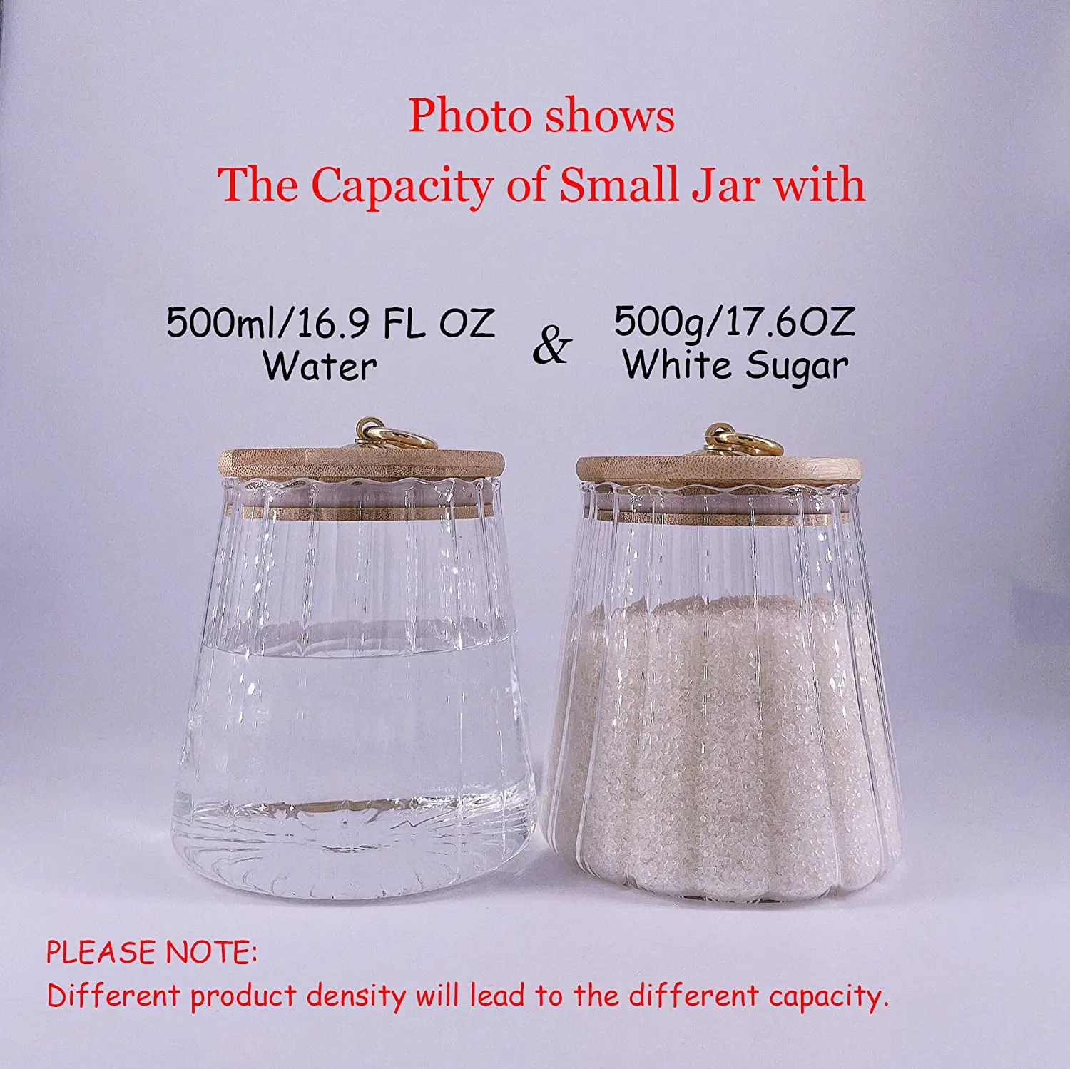 Small Glass Coffee Nuts Canister Airtight Storage Jar Petal Decorative Container with Bamboo Lid Metal Handle Easy to Grasp