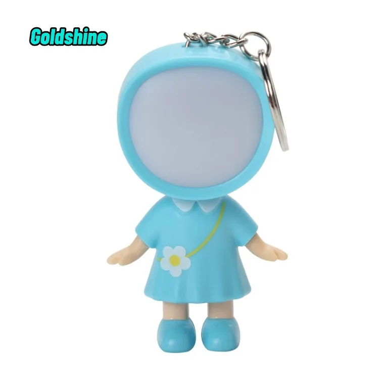 New Arrival Mini LED Flashlights Keychain Cute Carton 3D Spaceman Torch Keyring Fashion Bag Pendant with Promotional Wristba