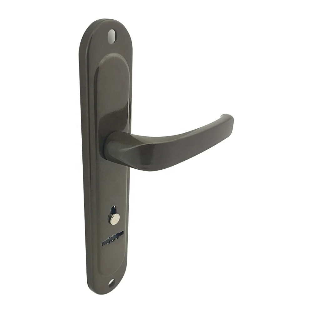 Cheap hot sale panel handles,Panel door lock for metal doors, Customizable colors plate door lock with handle