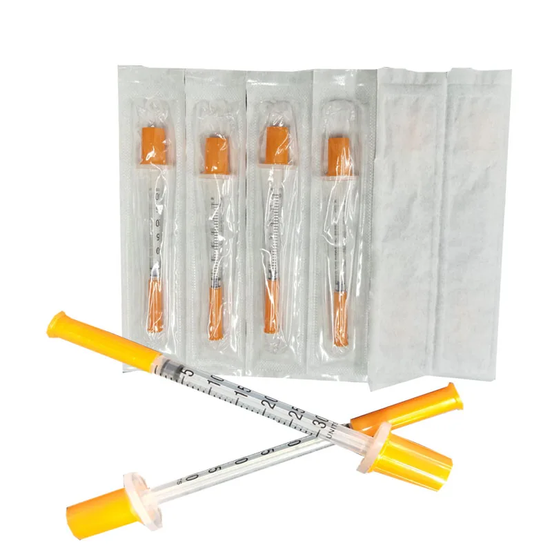 Diabetes Orange 1ml Qualify U100 With Cheap Price Insulin Syringe
