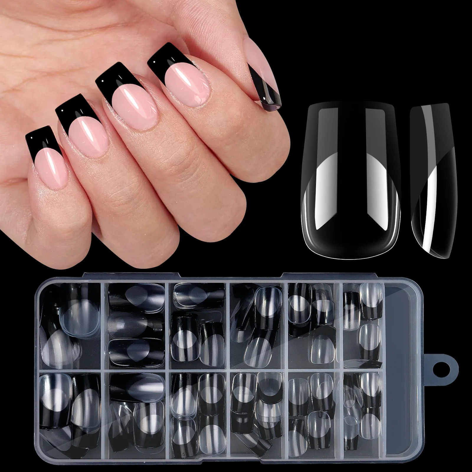 Hot Selling 120pc French Press on Nails Long Press on  Fake Nail Tips for Extension Nail Manicure