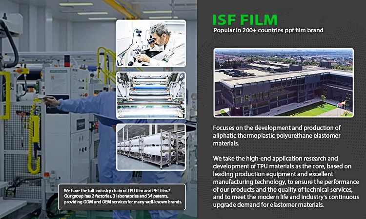 ISF 10 years warranty Gloss automotive self healing transparent wrap  Anti-Scratch Paint Protection Film ppf cover for car