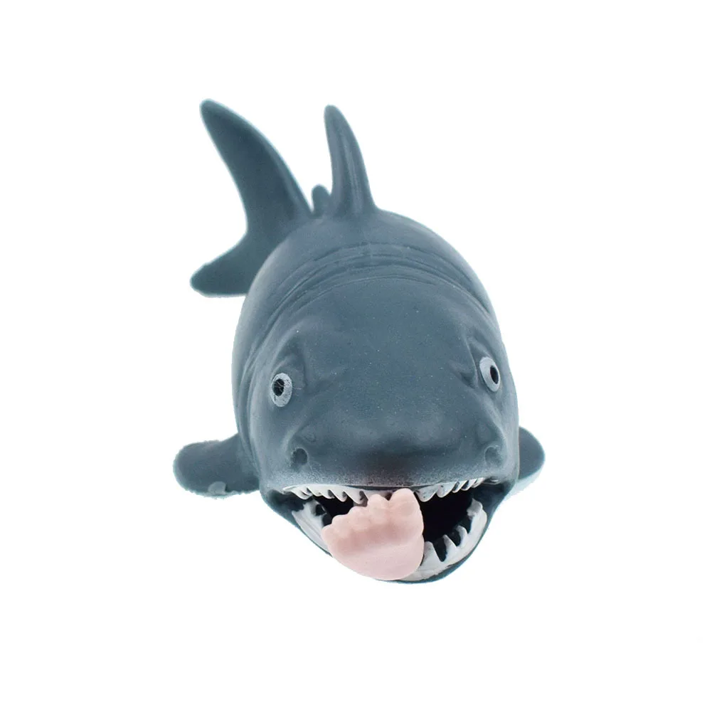 New Arrival Halloween Party Toy Animal Squeeze Shark Swallowed Foot Squeeze Shark Unzip Toys