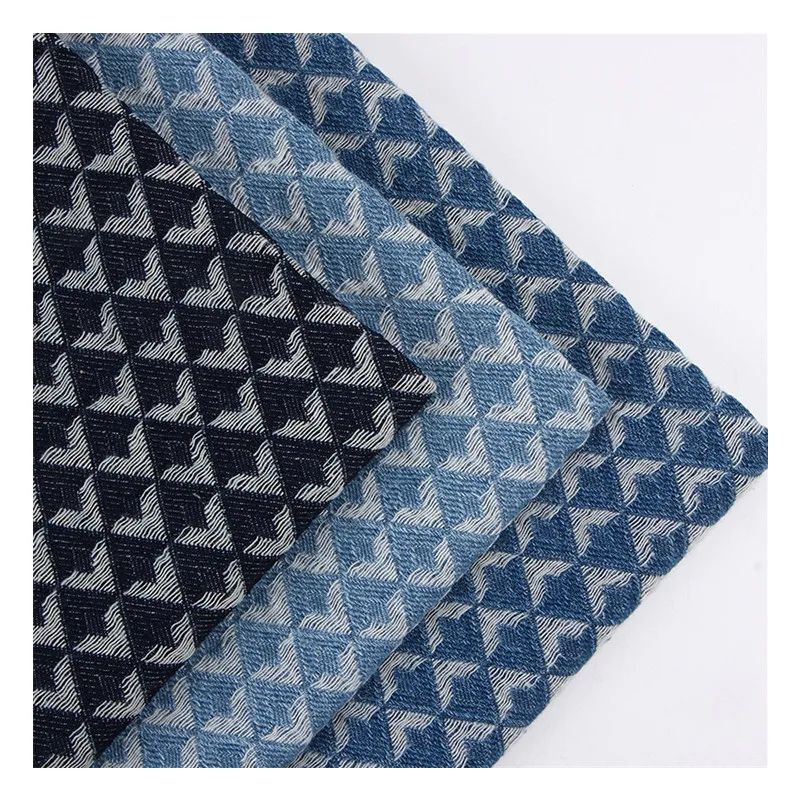 Plaid Jacquard Woven Denim Fabric