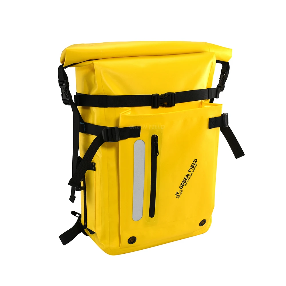 Yellow PVC Bicycle Pannier Backpack Sports Bicycle Tour Backpack Bike Bicycle Rear Bag Backpack Waterproof Phone Bag BSCI Unisex