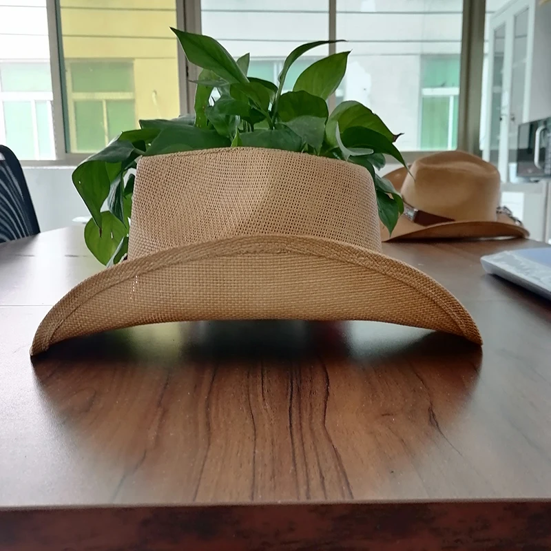 Мужская бумажная соломенная ковбойская шляпа 1803E, США, американские поля, соломенные шляпы с лентой и кисточками, Пляжная соломенная шляпа с регулируемыми полями