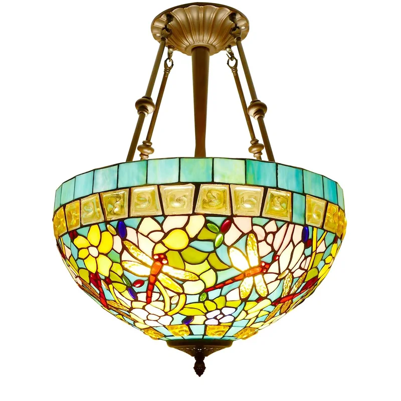 Светильник Tiffany 5 светильников витражная люстра викторианский потолочный светильник для гостиной столовой спальни прихожей