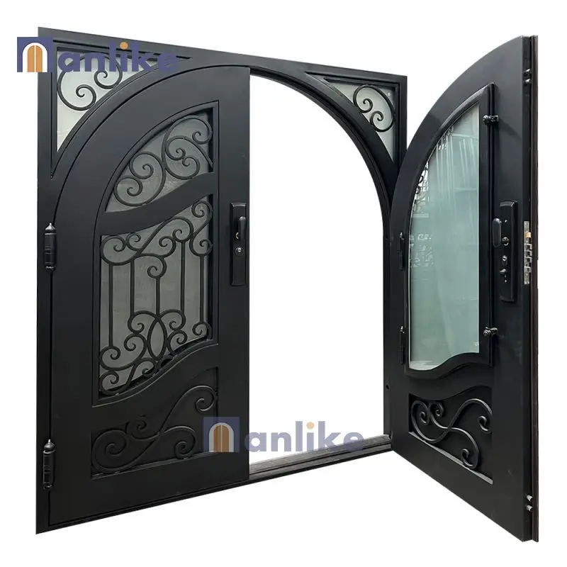 Anlike Contemporary Custom Villa Front Single European Wrought Exterior Patio French Door Iron Without Glass