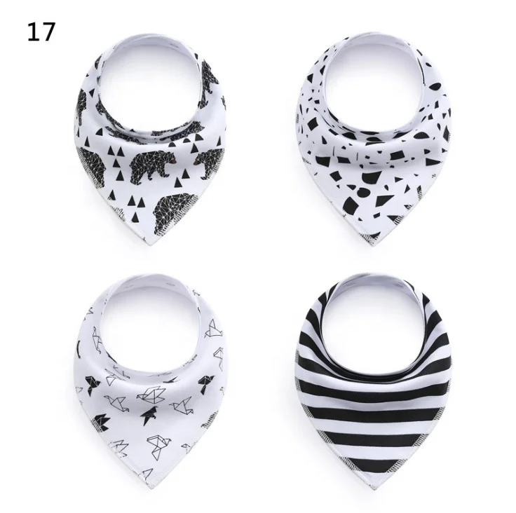 cotton organic plain teething custom unisex boho korean boy girl set  bandana drool baby bib
