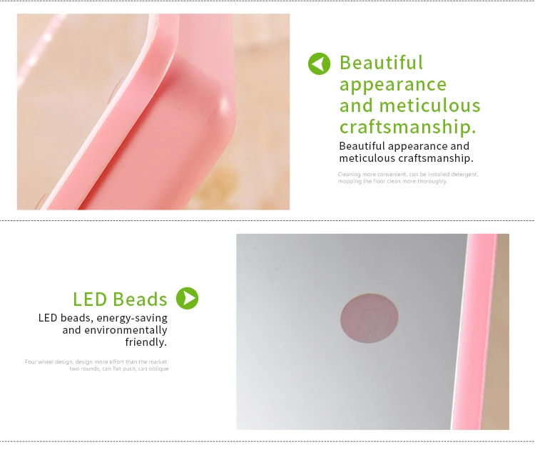 Wholesale Diy Logo Square Shape Ladies Mirror Fashion Women Batteries 16 Led Touch Screen Table Makeup Mirror