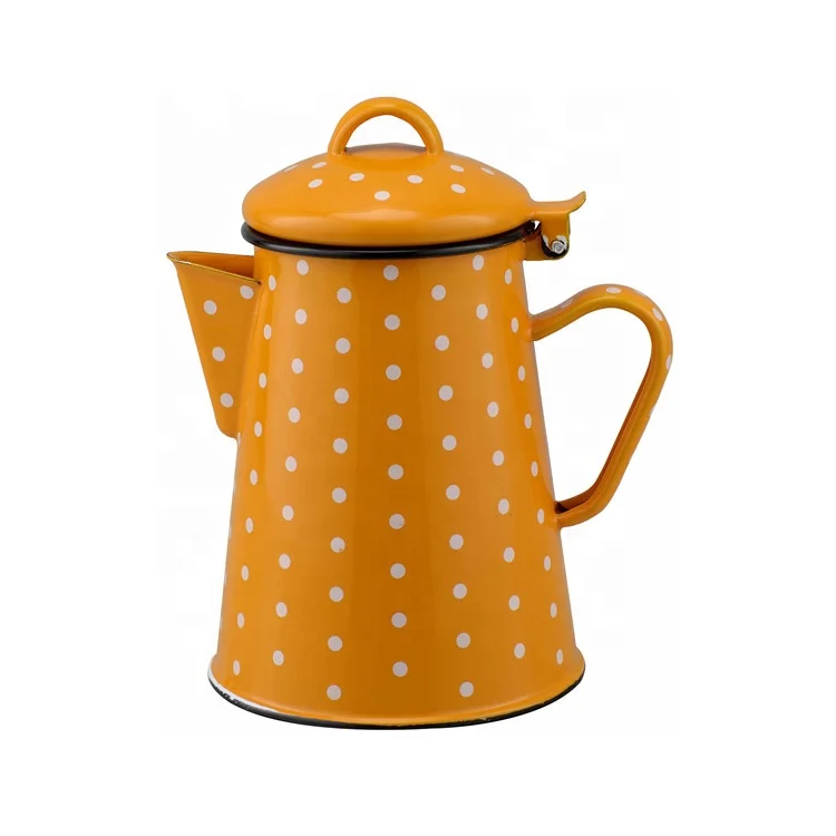 1.2L Zhili Enamel Hand Pot For Coffee Enamel Teapot Enamel Water Kettle