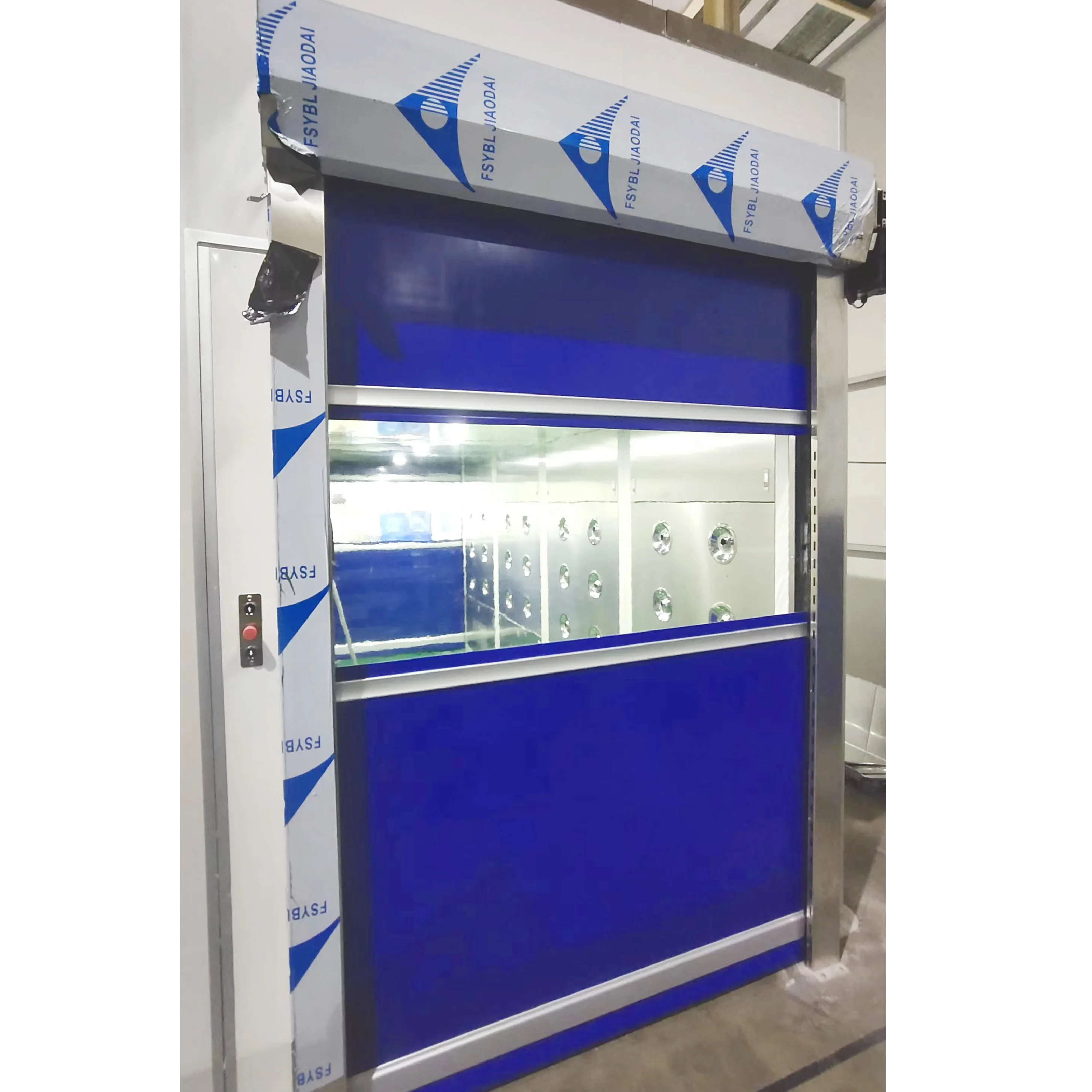 PVC Curtain Roll Up Door Air Shower Workshop Entrance Rolling Shutter Fast High Speed Air Shower