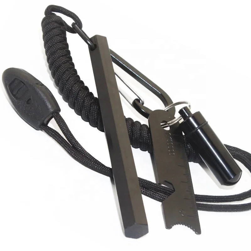 Outdoor Adventure Flint and Steel Fire Starter Kit with 5 x 1/2 Inch Hexagon Ferro Rod Fire Starter