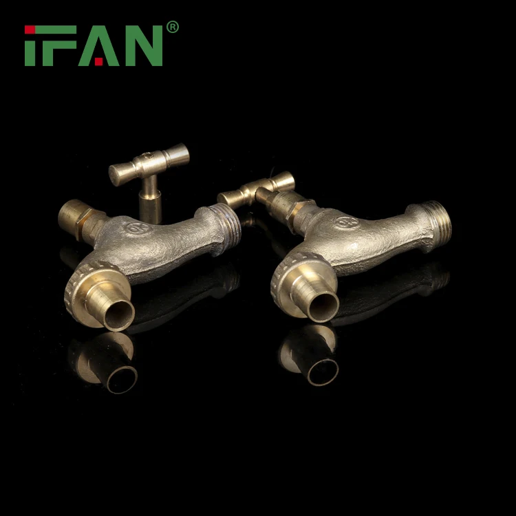 IFAN Manufacturer OEM Brass Bibcock For Outdoor Faucet 1/2'-3/4' Brass Water Tap Full Size Durable Brass Bibcock