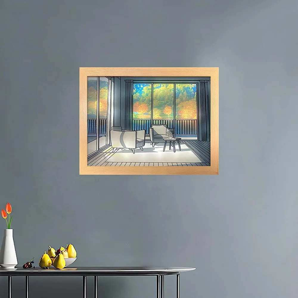 INS Styles Lighting Painting Decoration Unique Design of Light and Shadow Illuminated Painting LED Art Picture Paintings