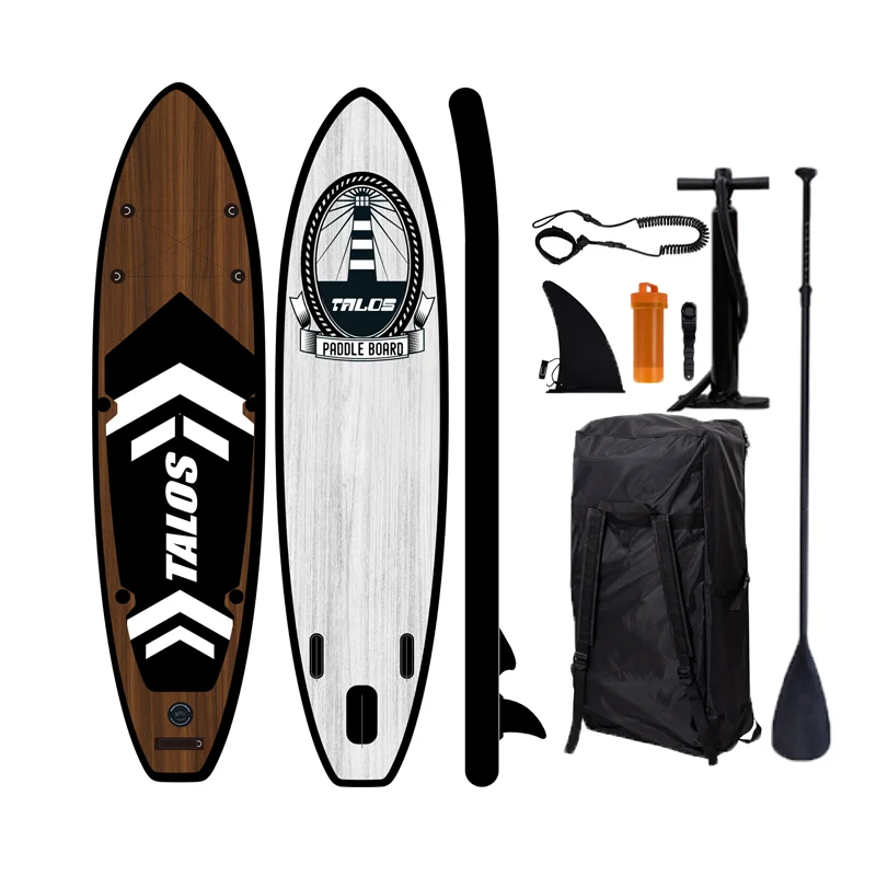 High quality OEM new design wooden inflatable sup board fishing single double stand up paddle board