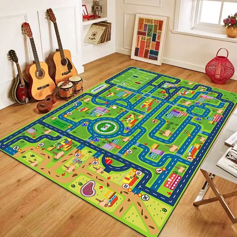 3d area rugs floor mat carpet kid rug Children Educational Road Traffic playmat city life rugs kids classrooms Loop pile carpet