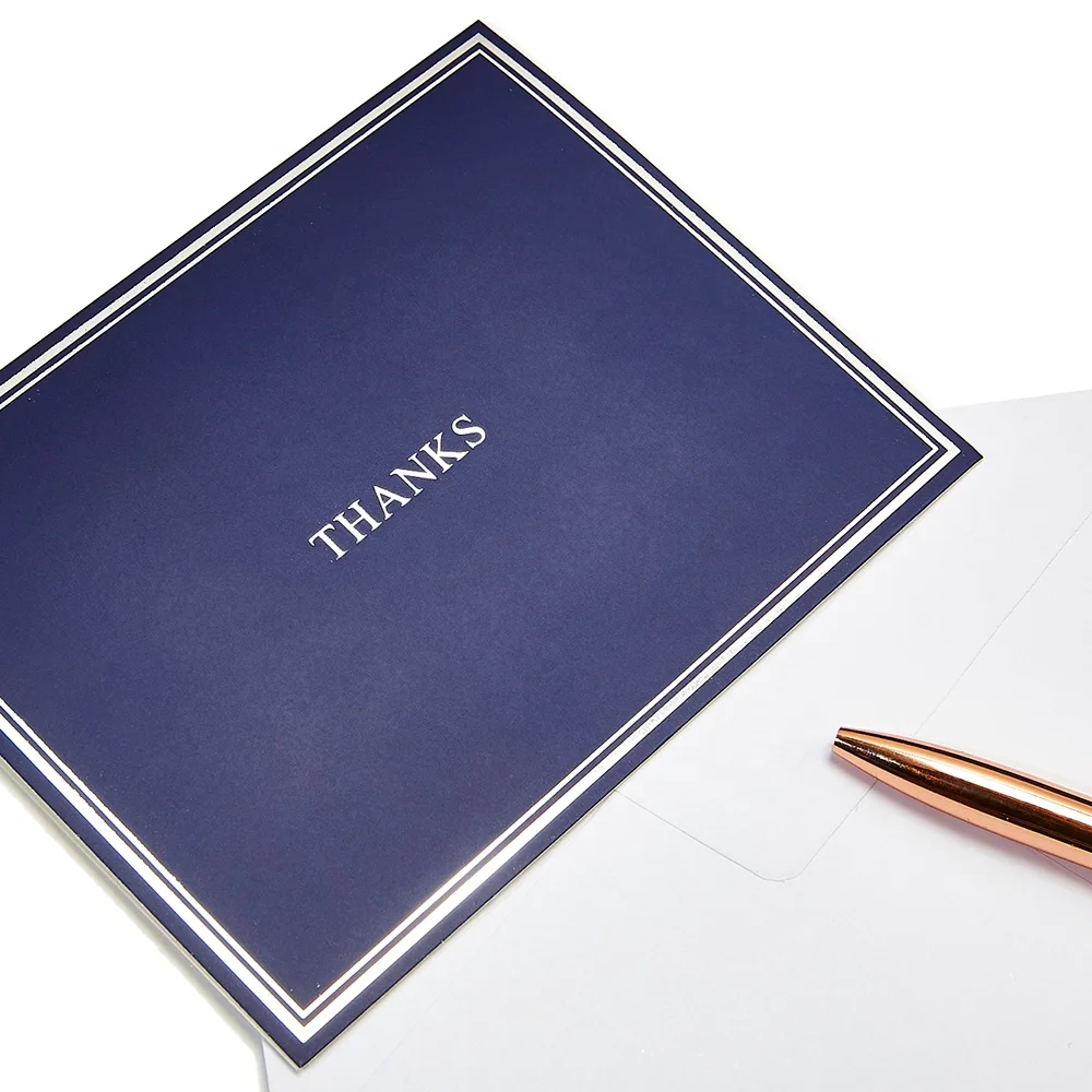 50pcs Silver Foil Blank Note Cards Wholesale Bulk Custom Thank You Cards for Business and Graduation