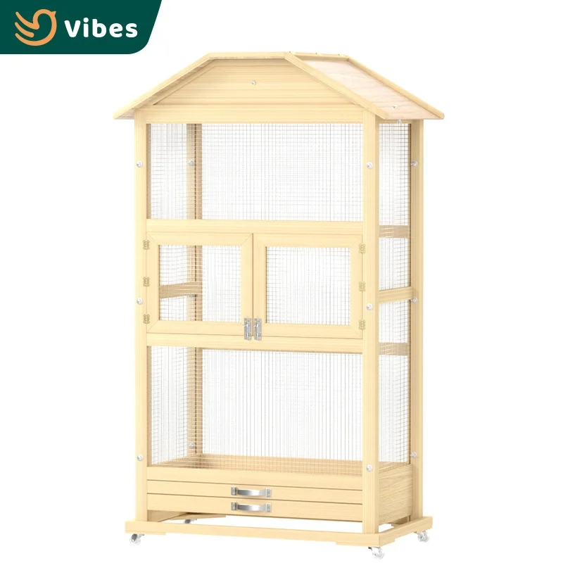 Beautiful Designs Wooden Garden Bird Cage Large Size Hand Made Wooden Cage For Parrot