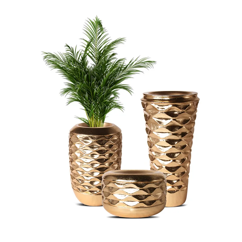 60/80/100cm Large Gold Vases for Flowers Home Decor Luxury Vase Factory Direct Supply Tall Floor Golden Vase