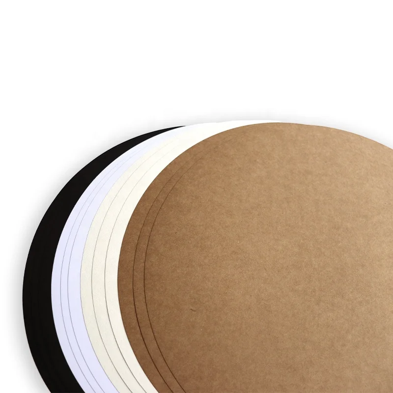 SAITAO 50 Sheets Pack 250g Thick DIY Round Cardboard Paper Kraft/Sketch Paper White/Black 25/29/36 cm Round Drawing Paper