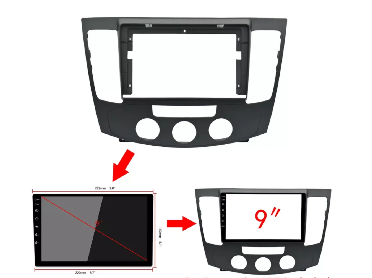 For 2009-2010 Hyundai Sonata Nfc Manual  AC Android 9 Inch Car Cd Player Car Radio Gps Car Radio Stereo Android Dashboard  frame