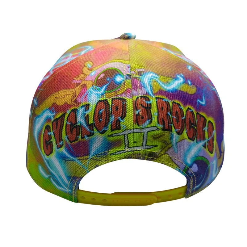 Korean Hip-hop Style Digital Print Flat Brim Hat Fashionable Individualistic Suitable Unisex Duckbill Cap