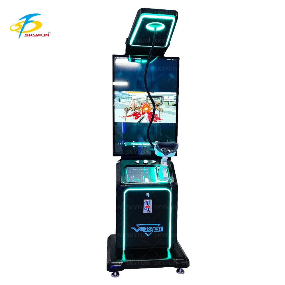 Amusement Park Products Self-Service Standing VR Machine Shooting Simulator Coin Operated Gaming VR Game Machine