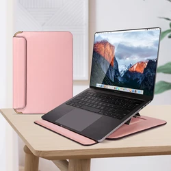 Most Popular Flexible Stand Laptop Bag Soft Sleeve For Macbook Air m2 Laptops Sleeve Bag Case With Foldable Stand macbook cover