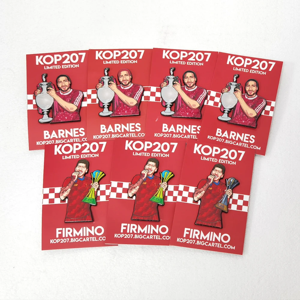 Wholesale metal anime cartoon character collar soft and hard lapel enamel pins custom World Soccer Club FC pin badges