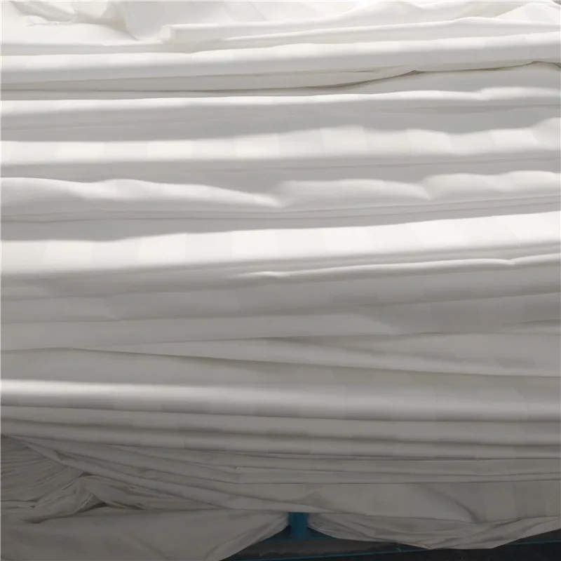 Hotel Bed Linen Bedding Sheet Fabric White Color 180 - 1000 TC