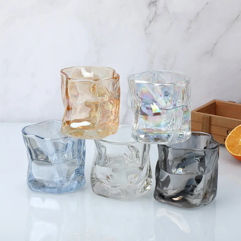 High-Value INS Net Red Glass Whisky Twist Glass Juice Milk Beverage Wine Generation Gift Premium Water Bottle