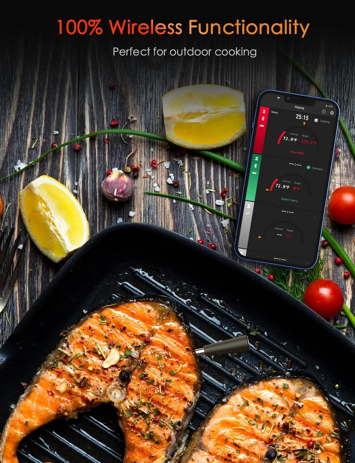 Trending 2022 Wireless Meat Thermometer with App Double Probes Digital BBQ Smart Meat Thermometers for Cooking