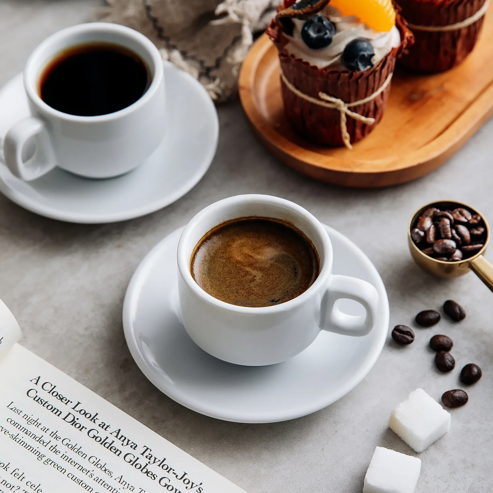 China Wholesale Custom Reusable Hotel Restaurant Mugs 100ml 3.38oz Coffee Cup And Saucer Porcelain Espresso Tea & Coffee Cup