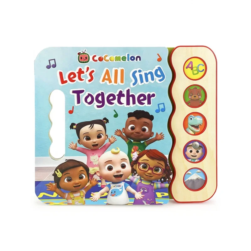 Children English Talking Cover ABC song Kids Programmable Sound Push Button Baby Learn Cartoon Toy Board Electronic Audio Books