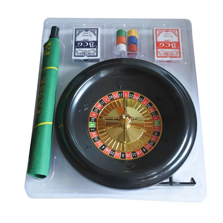 Multiple Game Casino Roulette Wheel Playing Cards Set