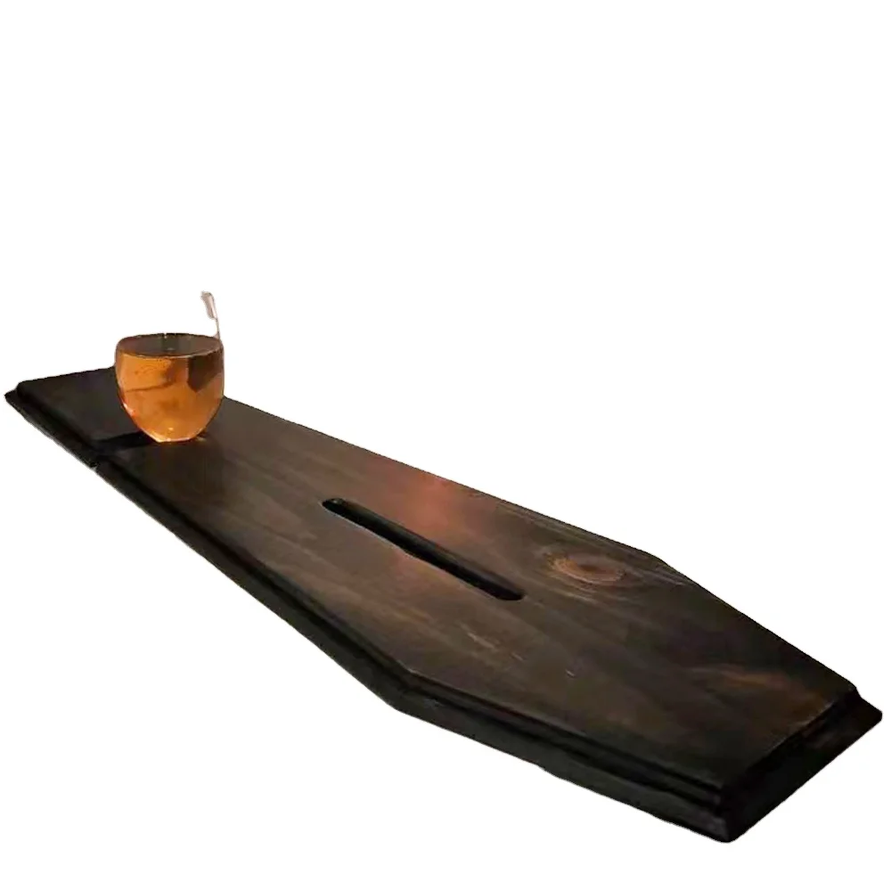 Coffin Shaped Bath Table Wooden Bathtub Tray for Tub with Wine Glass Holder,Bath Trays Shelf for Luxury Bath