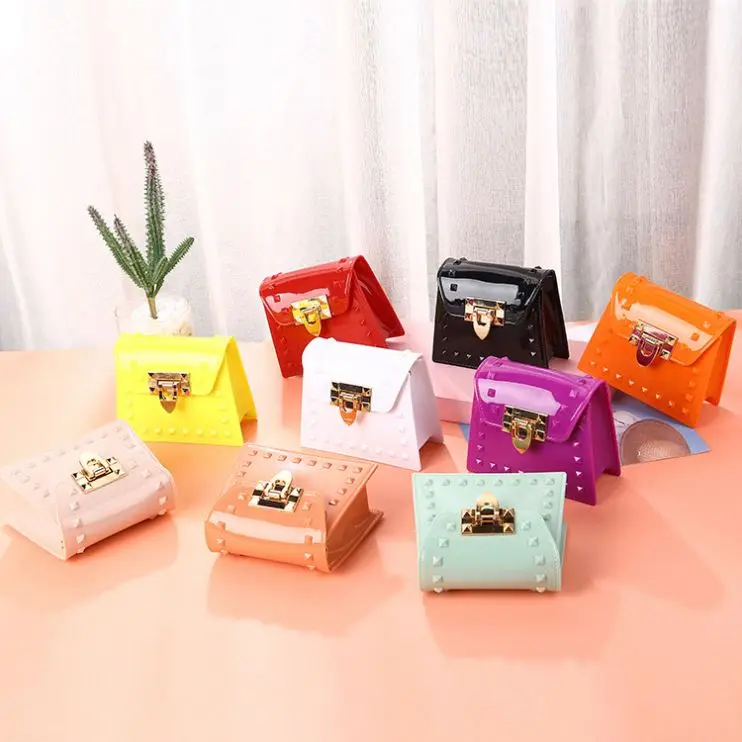 
2021 wholesale kids white clear jelly bean purses handbags for women 